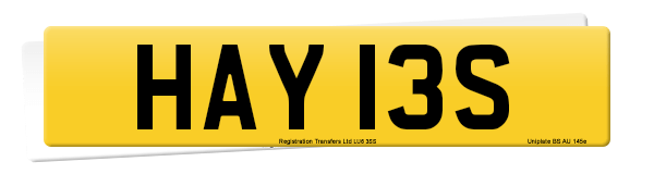 Registration number HAY 13S